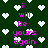 Dark green background with scattered white pixelated hearts and repeated pink text reading "i will be yours again" in a vertical arrangement.