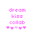 Pixelated pink text and heart symbols on white background, with animation changing heart positions.