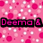 Pink background with white and pink dots; text reads 'Deema & jules are BESTIES!!' in bold black-outlined letters.