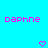 Pixelated cyan background with repeating pink 'Daphne' text and heart symbols in a pattern