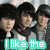 six showing celebrity images with overlaid text, including 'I like the', '[JONAS BROTHERS]', and 'NICK!!!<3' in various colors