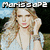 Pixelated image of a woman with long blonde hair in four showing text overlays and partial views of her face and upper body