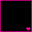 Pixelated pink text and heart icon on black background with bright pink border, displayed as a contact sheet of two frames.