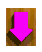 A series of nine views showing a pink downward arrow and the word 'DOWN' on wooden backgrounds with varying angles, shadows, and text styles.