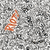A pixelated image shows a gray textured background with an orange 'POW!' text and a black circular shape, transitioning to a scene with a tree silhouette against a sunset sky.