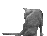 Gray-scale animation of a cat-like creature performing sequential grooming actions