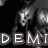Black-and-white image of a person in dark clothing with visible text "DEMI" overlaid on the lower-left portion.