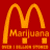 A pixelated contact sheet showing two frames of an animated icon with a modified McDonald's logo on the left and "Original Icons .com" text on the right against contrasting backgrounds.