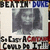 Static pixelated image with central grayscale portrait, top text 'BEAUTY DURE', bottom text fragments in black and red.