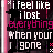 Pixelated text reads 'i feel like i lost everything when your i gone' on dark background with pink vertical stripe and small red-and-white checkered elements.