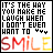 A 3x3 contact sheet of animated frames showing a text-based buddy icon with changing heart symbols and color variations in the word "SMiLE".