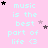 A static image with a pink background displays repeated text "music is the best part of life <3" in light blue, surrounded by scattered black and gray stars.