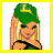 Pixelated animated contact sheet showing a blonde woman in John Deere-themed attire across multiple frames with text "JoHn dEeR bAbE" on one frame.