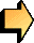 Pixelated arrow icons in multiple colors arranged in a , each with a black outline and gradient fill