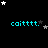 A black background with cyan text 'caitttt.' repeated four times in a , surrounded by white and gray stars that shift position across frames