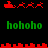 Red pixelated Santa sleighs with reindeer and green "hohoho" text on black background, alternating between two states of reindeer count.