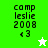 Green and white pixelated icon with text 'camp leslie 2008 <3' and a star symbol changing from white to green.