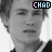 Six identical grayscale portraits of a person with short hair arranged in two , each labeled 'CHAD' in pixelated text above the head