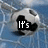A soccer ball in a net with text overlays reading "It's called I got a hattrick" in pixelated font.