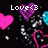 Pixelated heart shapes in pink, purple, and cyan float against a black background with scattered white dots, while text changes from 'Love <3' to 'are you in...' in white pixelated font.