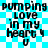 Pixelated text on a blue and white checkered background with repeated phrases.