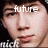 A four- of a person's face with text overlays; top-left shows 'future', top-right shows 'mrs.', bottom-left shows 'nick jonas', and bottom-right is blank