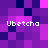Pixelated of purple and pink squares with four instances of the text 'Ubetcha' in white pixel font