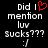 Pixelated text on black background with red heart symbol replacing 'love' in phrase, two identical versions side-by-side.