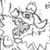 Static 50x50 pixel icon showing a grayscale stick figure with abstract shapes and lines on white background, rendered in low-resolution dithering style.