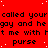 Red background with black pixelated text repeating 'called your gay and hegay and he' followed by 't me with ft me with' and four instances of 'purse', all in a pattern