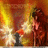 Pixelated image of two figures in warm tones with a bright light effect, one figure holding an object near the other's face.