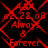 Red pixelated text and symbols on black background, repeated in a pattern with visible motion blur effects