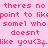 Pixelated pink text repeats 'theres no point to like' followed by 'somel who doesnt like you<3' with heart symbols on a pink background.