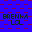 Blue background with red checkered pattern and repeated text 'BRENNALOL' in dark green, arranged in a of four
