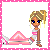 Pixel art buddy icon featuring a female character in volleyball attire next to a white volleyball, with pink text reading "VOLLEY BALL" below the character.