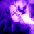 A pixelated abstract composition of purple and pink hues with a bright white light source on the right side.
