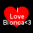 Red heart-shaped icon with white text 'I Love Bionca<3' on black background, showing pixelated animation frames with varying heart opacity.