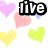 Pixelated heart shapes in pastel colors with 'live' and 'laugh' text above, transitioning to a black background with white neon-style hearts and 'love' text below.
