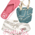 Pixelated image of two figures in a bikini, one pink and one blue, standing on a white background with pink accents.
