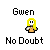 Pixel art buddy icons with names above each icon, repeated text 'No Doubt' below of icons on gray background