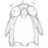 Pixelated penguin icon with closed eyes and raised flippers, accompanied by red text reading "Penguin Skate" and "Circa 2007" on a white background.