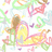 Animated icon of a character with brown hair in yellow dress, surrounded by pink flowers and green leaves on white background.
