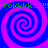 Four identical blue and purple spiral patterns arranged in a with green text reading "rokkkk!!!!!!" repeated at top and bottom