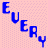 Pixelated text and heart symbols arranged in a with distinct color backgrounds