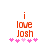 Red text 'i love Josh' with pink hearts below, two versions showing heart animation changes.