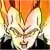 Pixelated image of a character with light-colored hair and dark clothing against an orange-yellow gradient background.