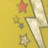 Yellow background with multiple star-shaped icons in varying colors and sizes, including a large white star and a smaller red star.