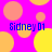 A static image with a bright pink background featuring overlapping orange and yellow circles, with blue text reading "Sidney 01" in four corners.