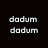 Black-and-white animated icon with text and a jar image, showing repeated 'dadum' text and a salsa jar labeled 'Salsa Shark'.