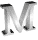 A grayscale animated sequence of stylized letter M shapes in various orientations and positions against a gray background.